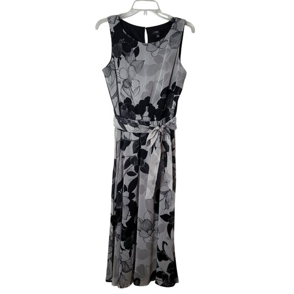 J.B.S. Dresses & Skirts - J.B.S.  Womens Floral Sleeveless Tea Lenght Dress Size M Black & Gray